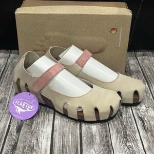 Plakton Anna Closed Toe Nobuck Sandals Natural Pink Size 11